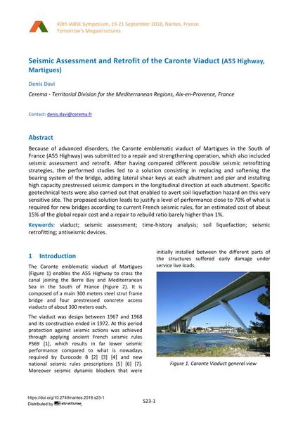  Seismic Assessment and Retrofit of the Caronte Viaduct (A55 Highway, Martigues)